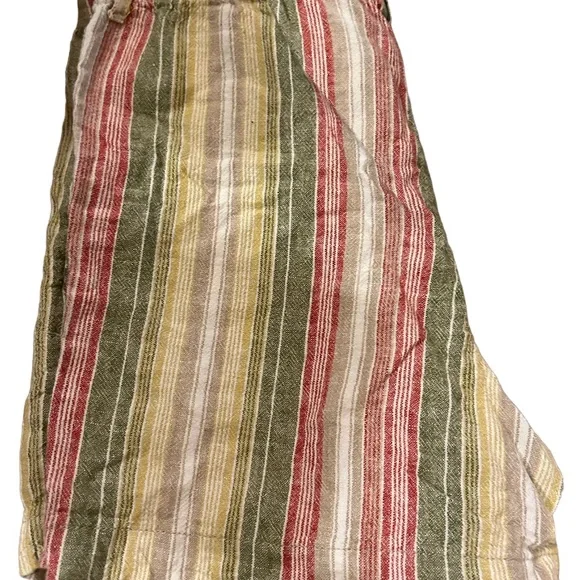 Linen Shorts multicolored striped with pockets - Picture 5 of 5